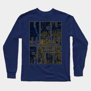 Memphis, USA City Map Typography - Gold Art Deco Long Sleeve T-Shirt